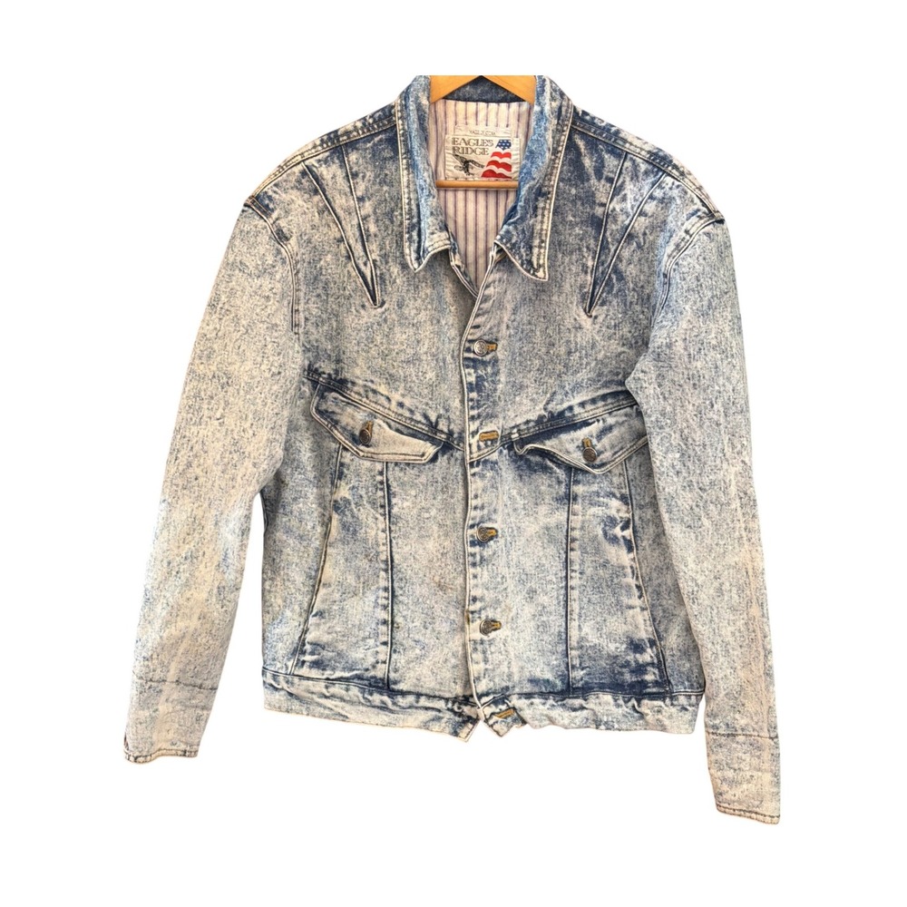 Vintage Eagles Ridge Denim Jacket Acid Wash Western Retro 80s Retro Americana